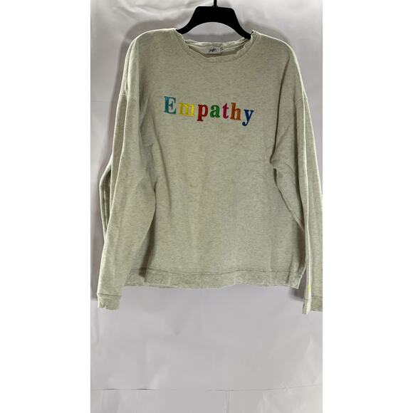 MAYFAIR Unisex Grey-Multicolor Empathy Always Embroidered Sweatshirt SZ OS - Picture 1 of 9